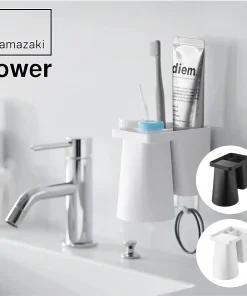 山崎実業 tower フィルムフック1人用歯ブラシホルダー&マグネットタンブラー タワー