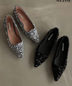 [MEISM by Re:EDIT]スパンコールフラットパンプス