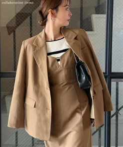 [新色追加][nachico×Re:EDIT][nachicoコラボ]ライトツイルルーズテーラードジャケット