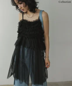 【TIME SALE 55%OFF】チュールフリルキャミチュニック[mb]