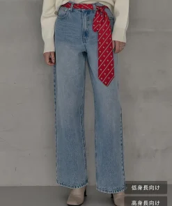[2025AW COLLECTION][低身長/高身長サイズ有]コットンワイドストレートデニムパンツ