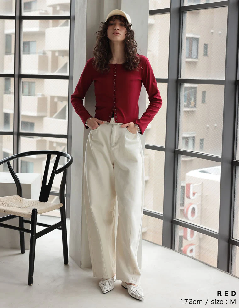 【TIME SALE 15%OFF】リブカットソースナップボタンカーディガン - Image 4