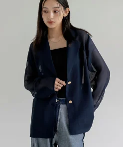 ≪8月25日新発売≫鹿の子メッシュ長袖テーラードジャケット