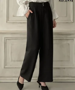 [MEISM by Re:EDIT][2025AW COLLECTION][低身長/高身長サイズ有]ライトツイードストレートパンツ