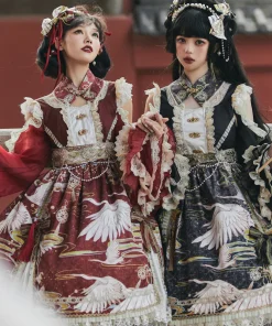 鶴の飛翔 華ロリプリンセスドレス フルセット