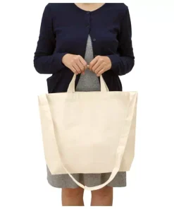 厚手コットンWスタイルバッグ　ナチュラル